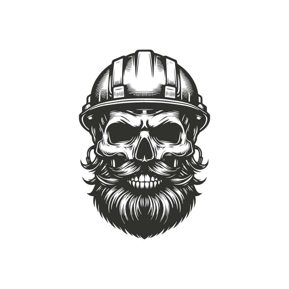 Skull with Helmet for Miners vector