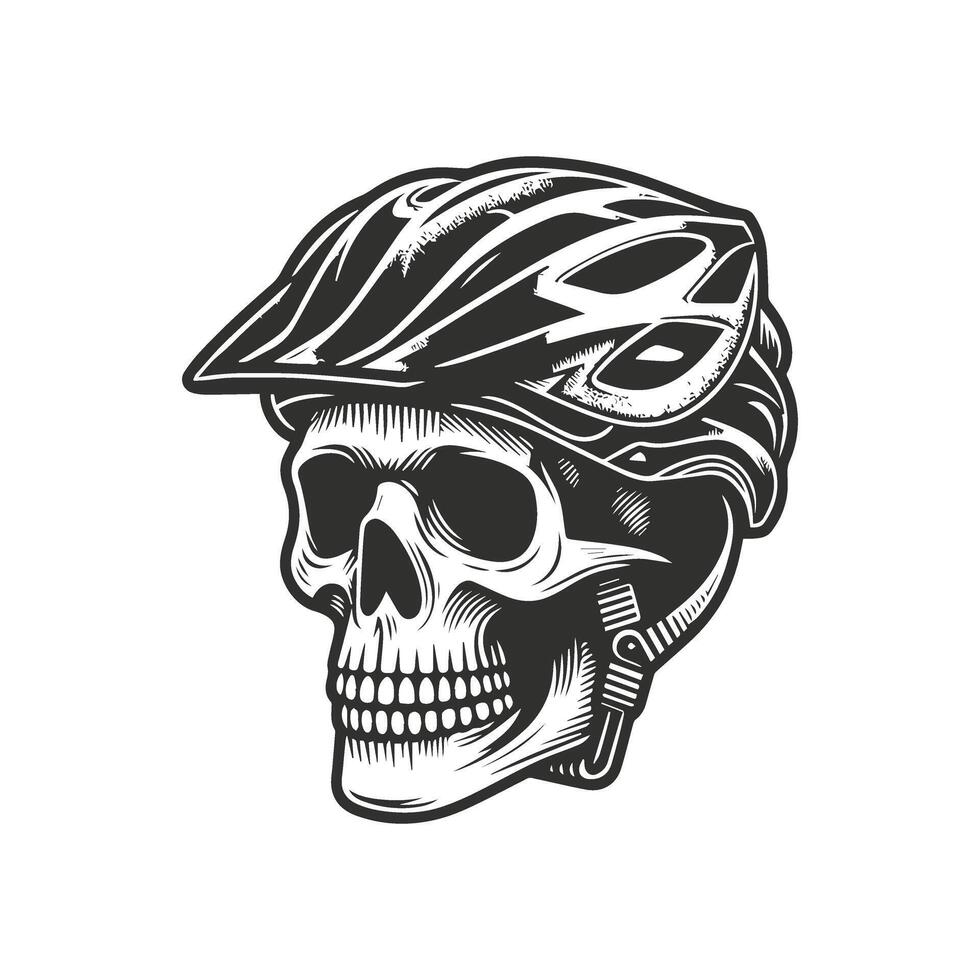 Biker Skull with Helmet Design vector