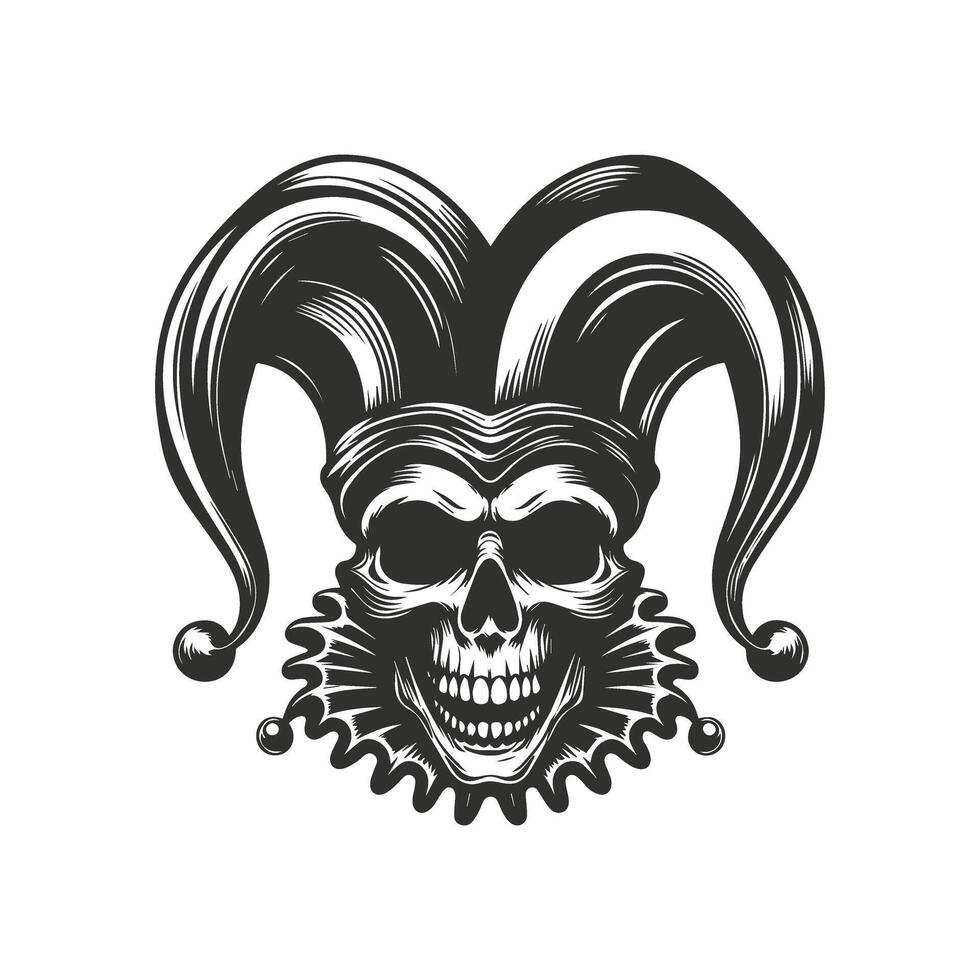 Jester Hat Skull Graphic Design vector