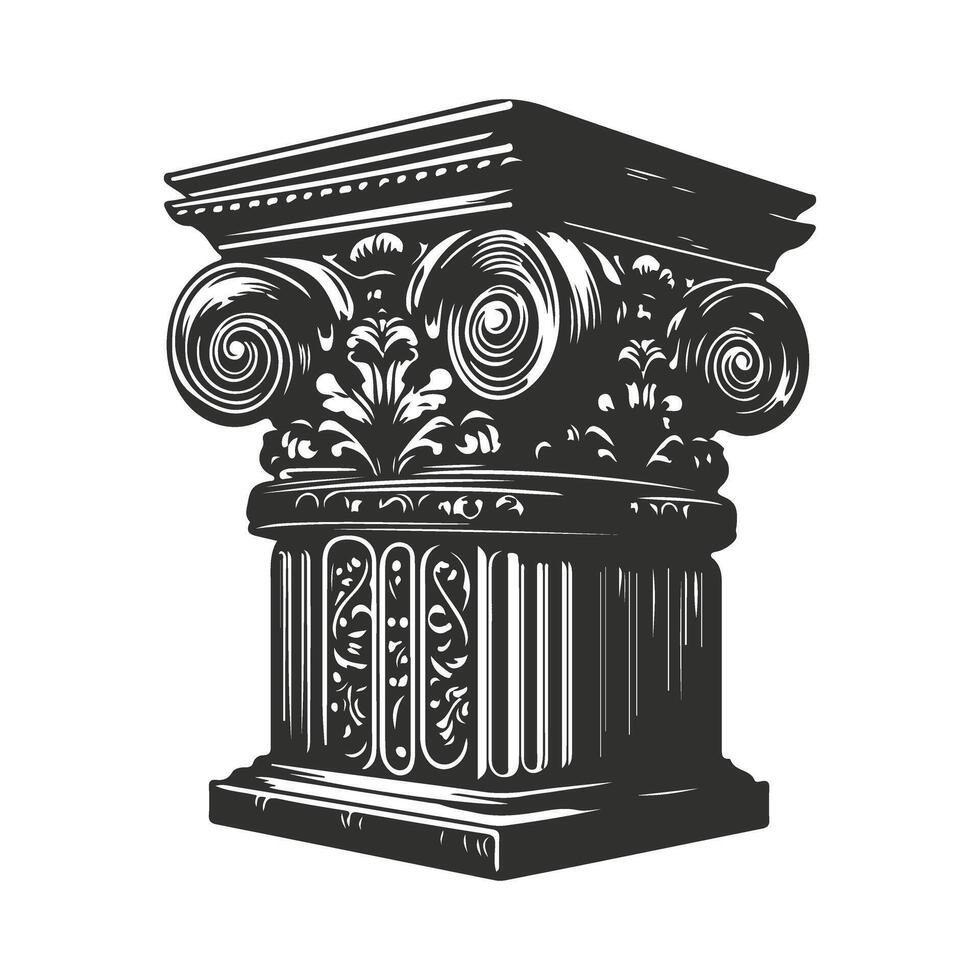Ancient greek column illustration vector