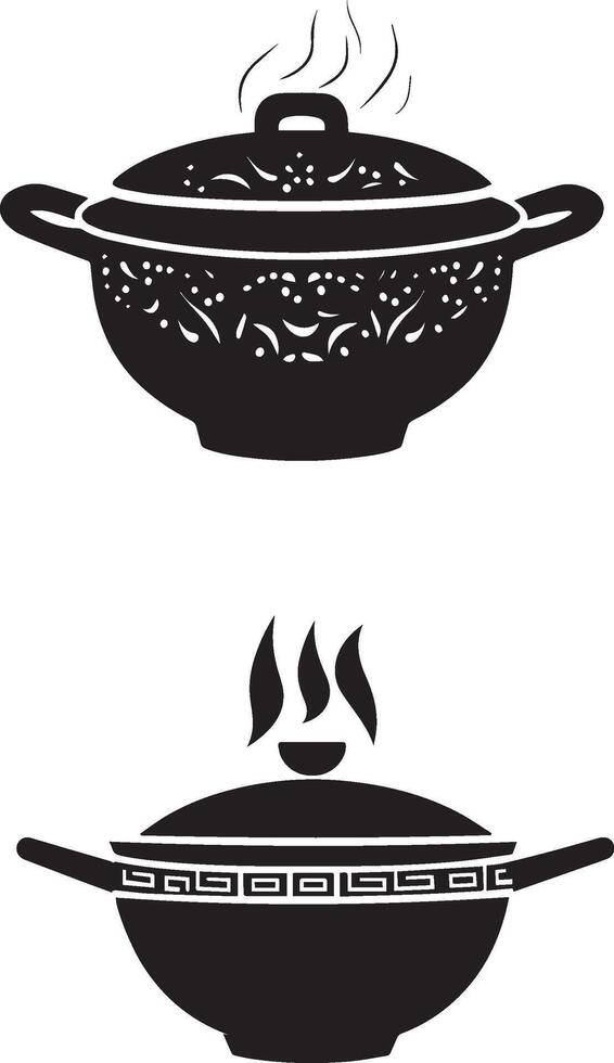 Hot pot silhouette on white background vector
