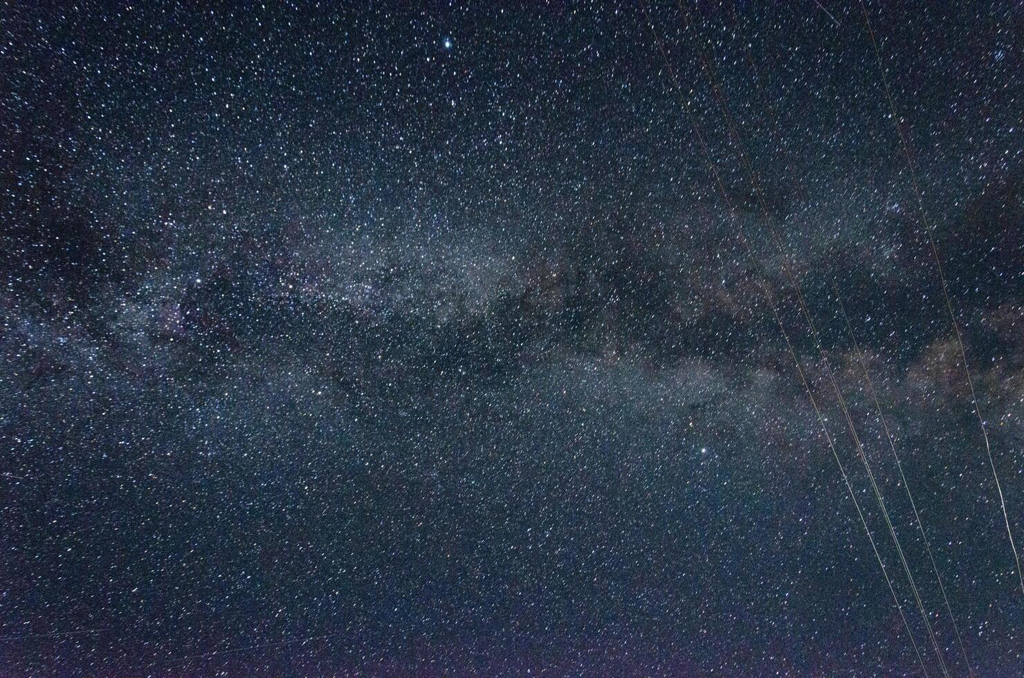Dark night sky Milky Way and stars on a dark background. Starry sky. Photos without processing, no filters