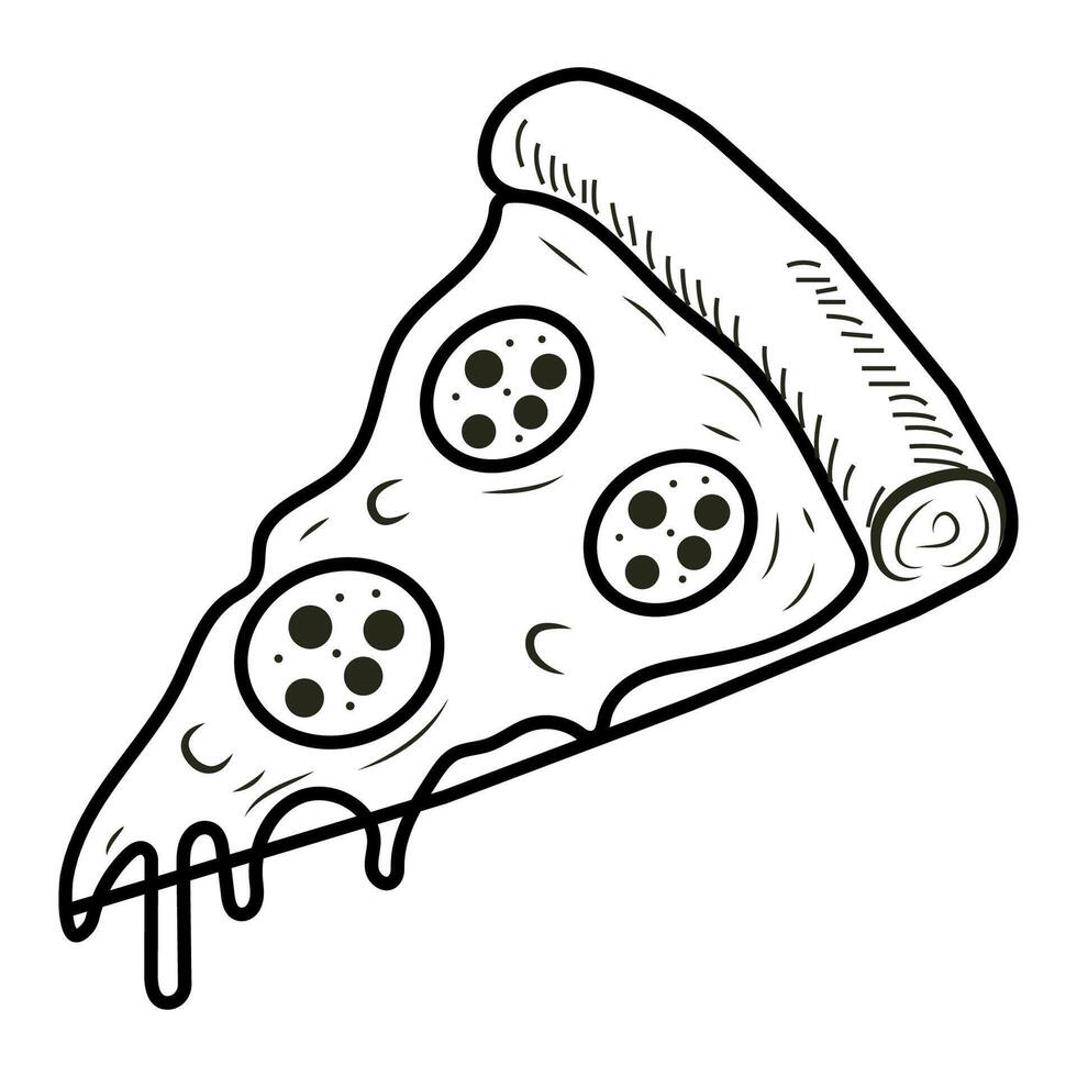 Pizza outline icon vector