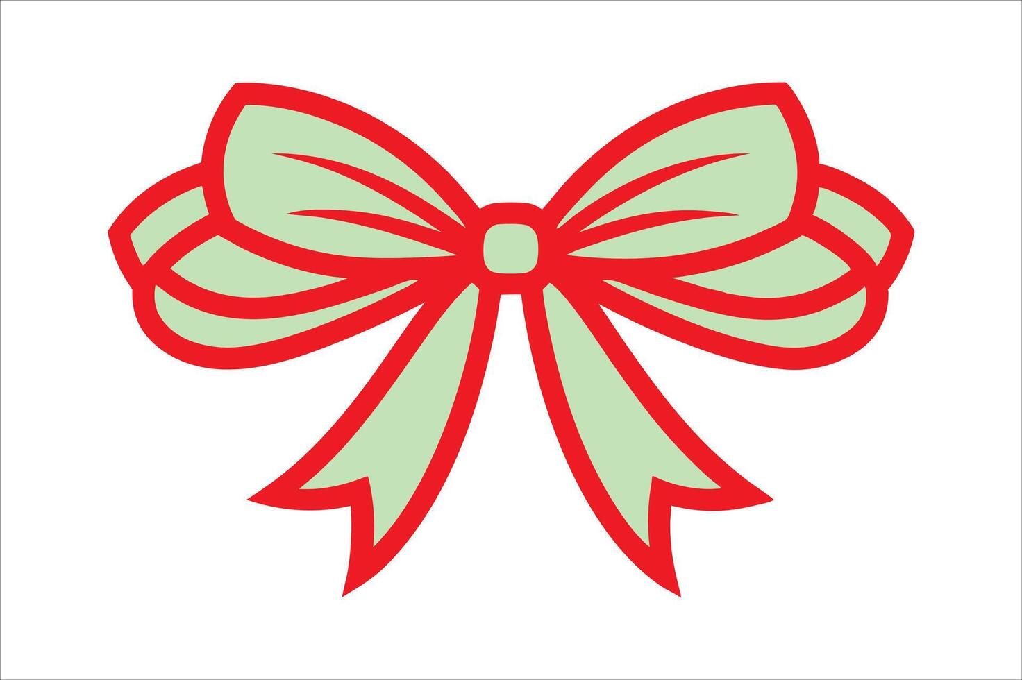 A red and green bow on a white background vector