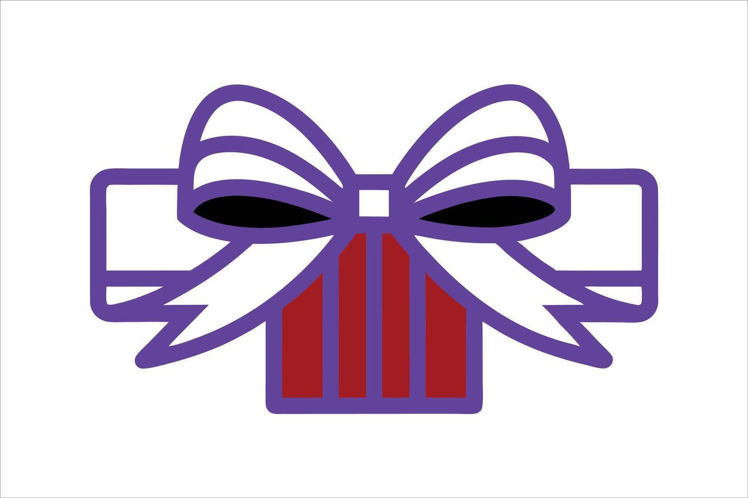 A purple and red bow with a red ribbon vector