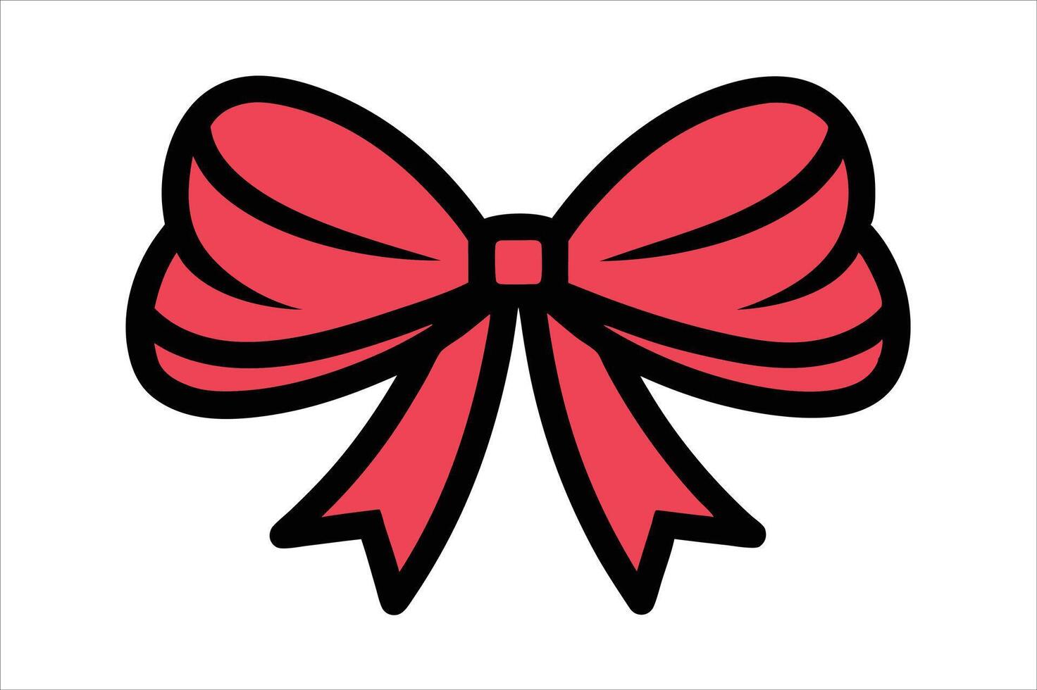 A red bow with a black ribbon on it vector