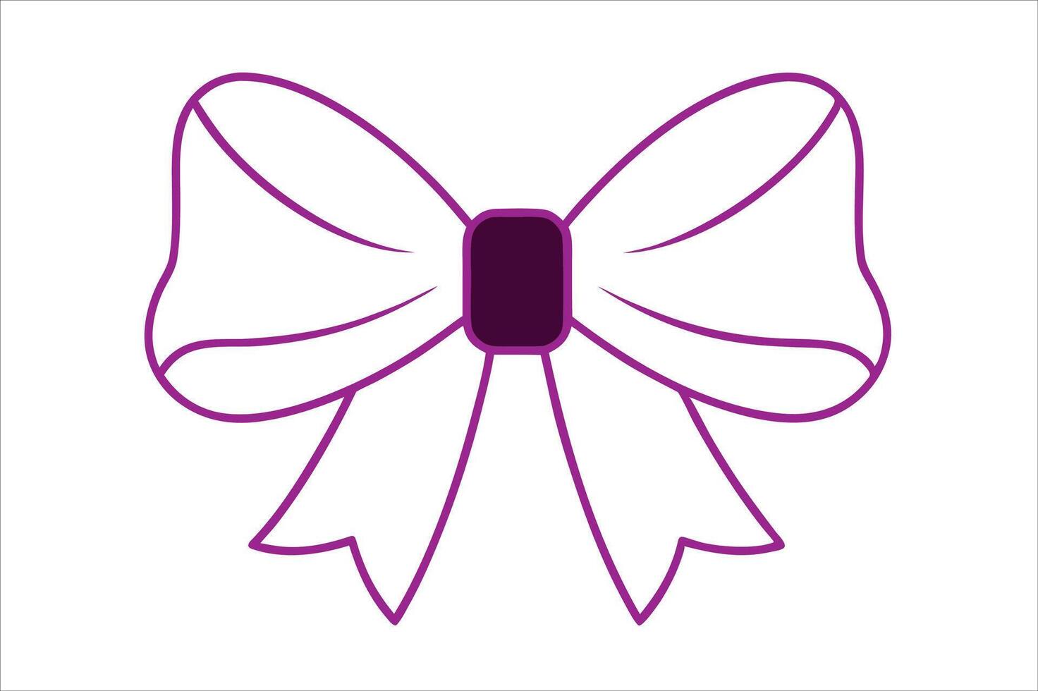 A purple bow with a purple stone on it vector