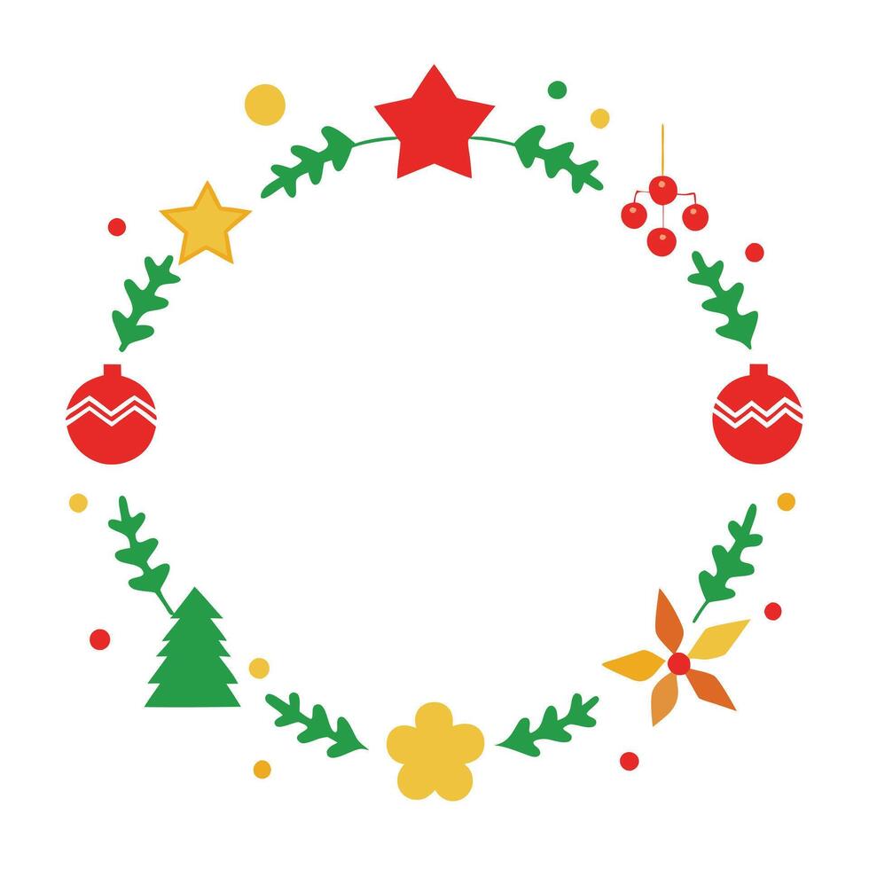 Christmas wreath border. vector