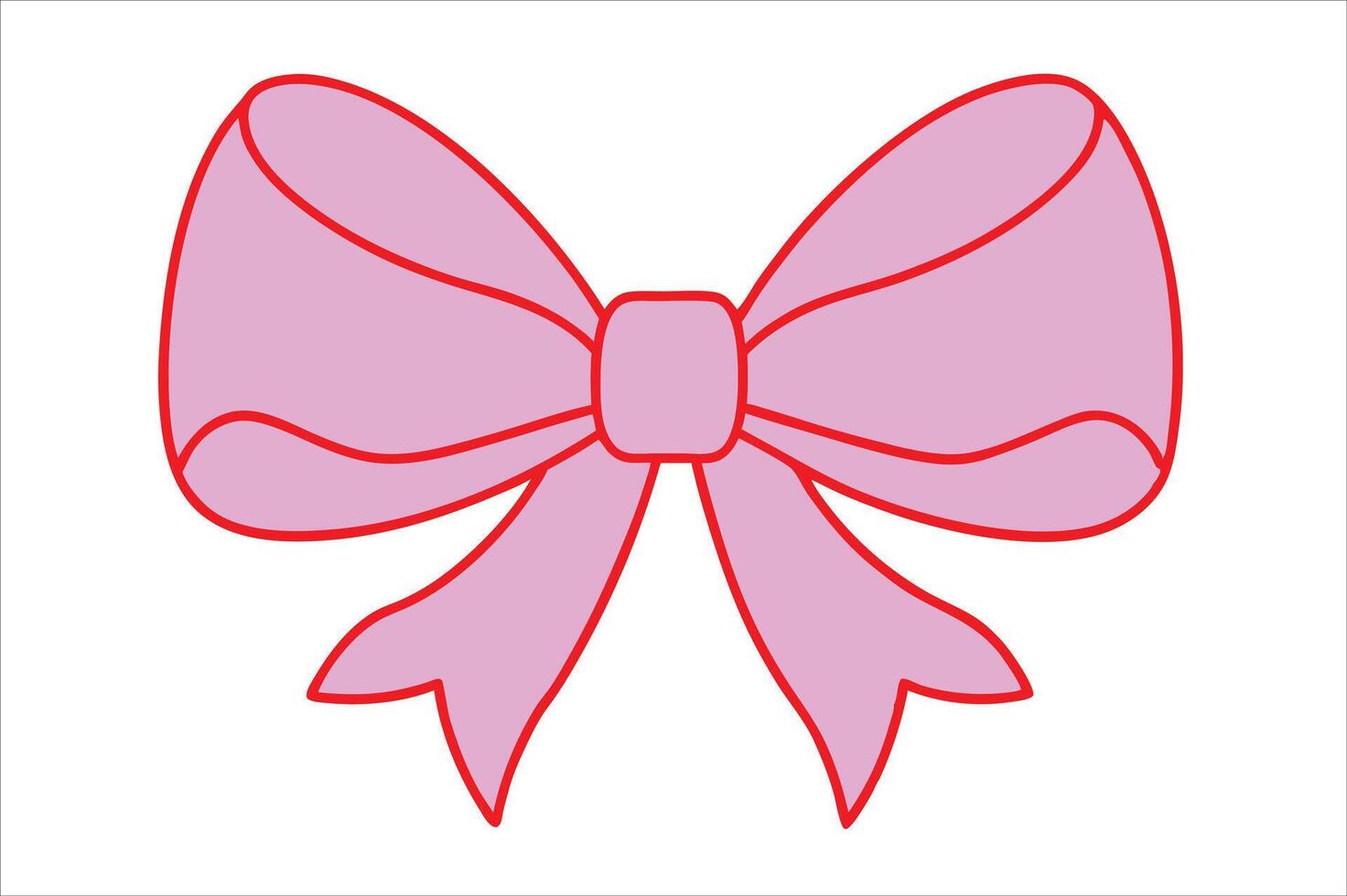 A pink bow on a white background vector