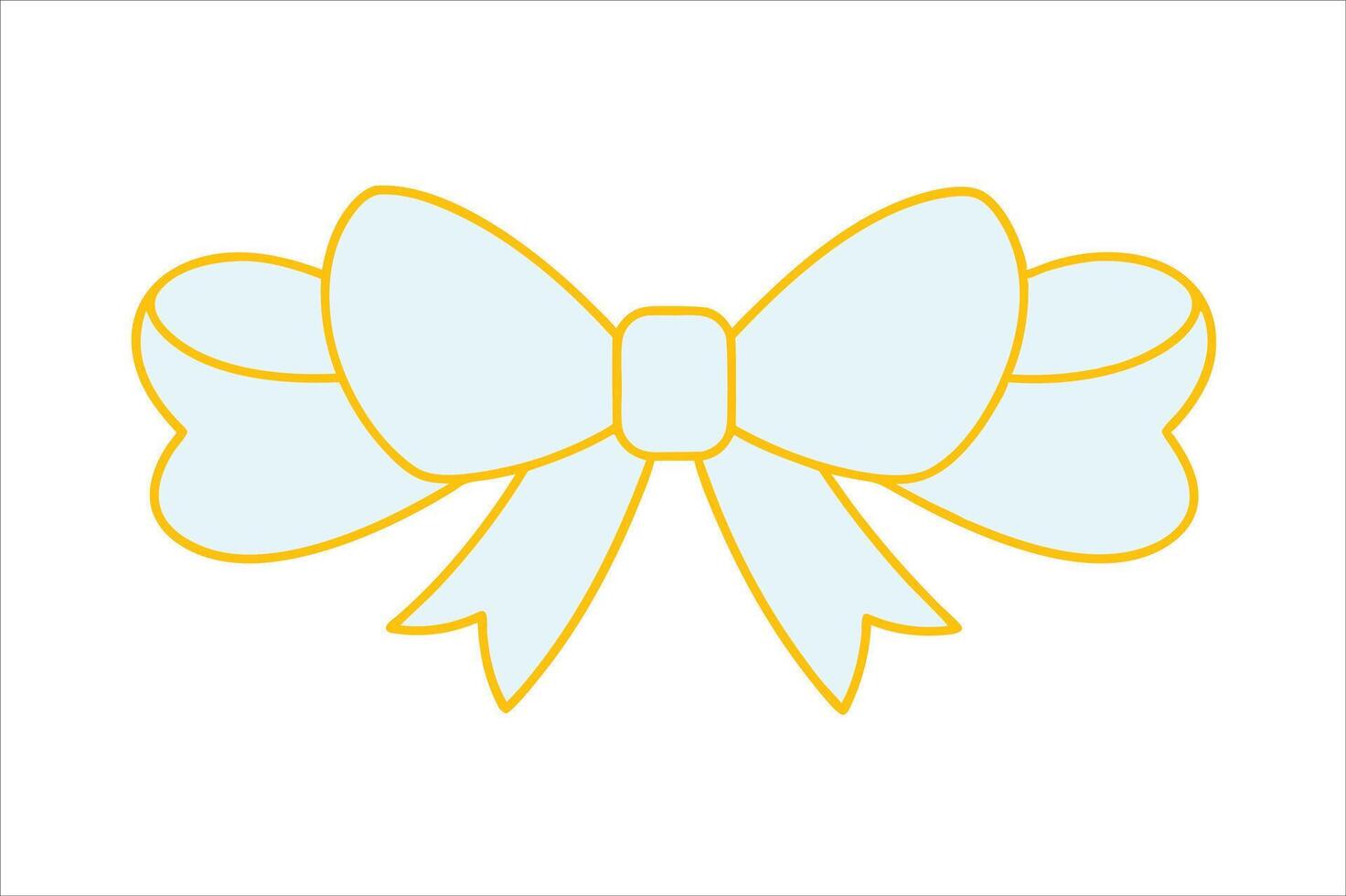 A blue bow with a yellow ribbon on a white background vector