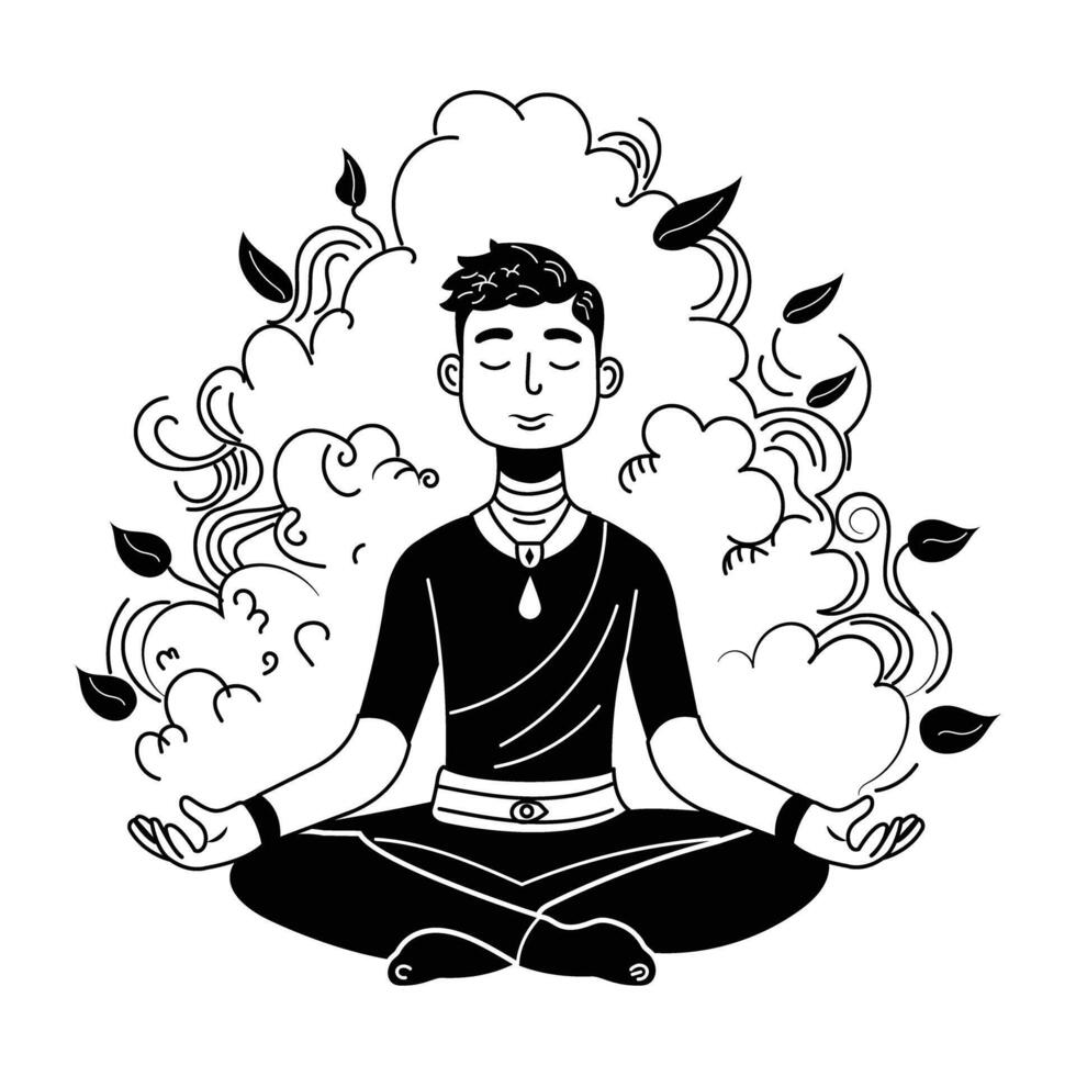 Concentration illustration in hand drawn style vector