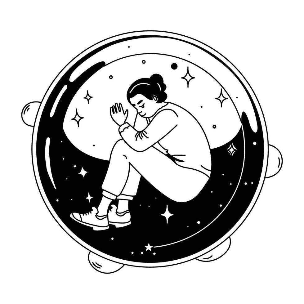 Comfort zone illustration in hand drawn style vector
