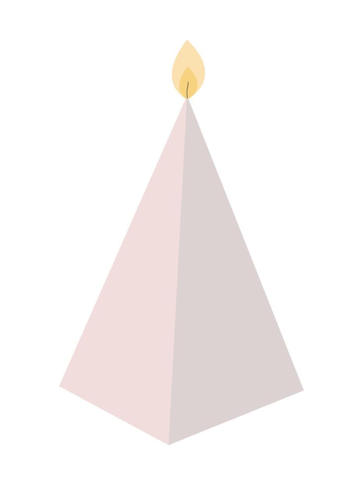 Flat pyramid candle on white background vector