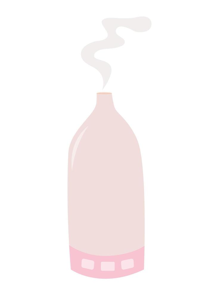 Electric aroma diffuser flat illustration. humidifier diffuser on white background vector