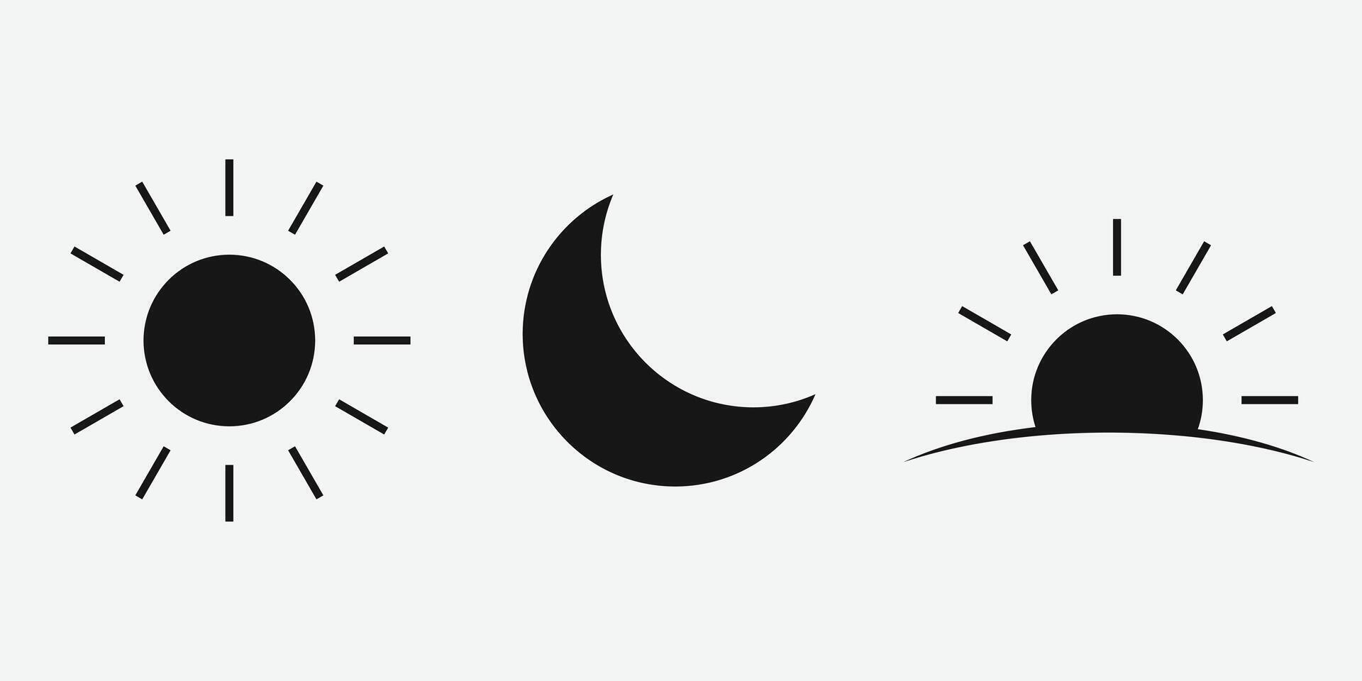 Day and night signs, sun and moon. Sunset, Day Night Scene. Sun moon. vector