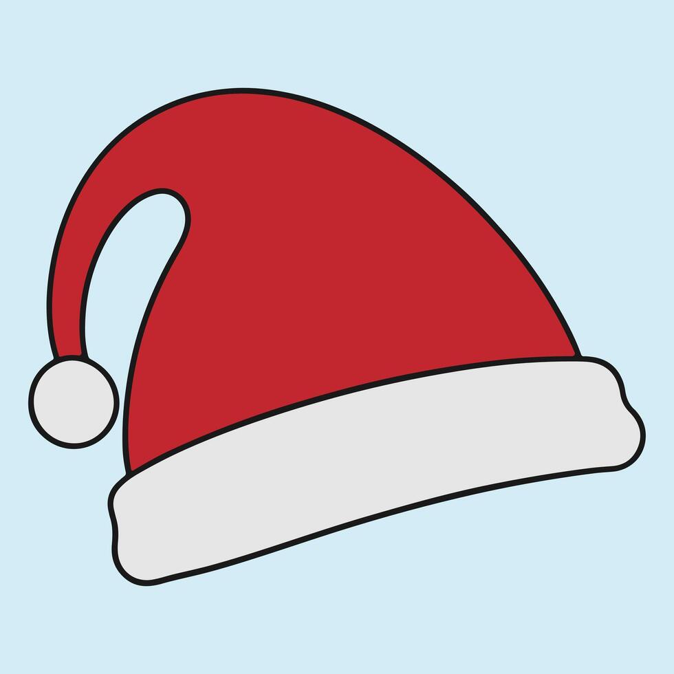 Santa Claus Hat Collection. Red Hat. vector