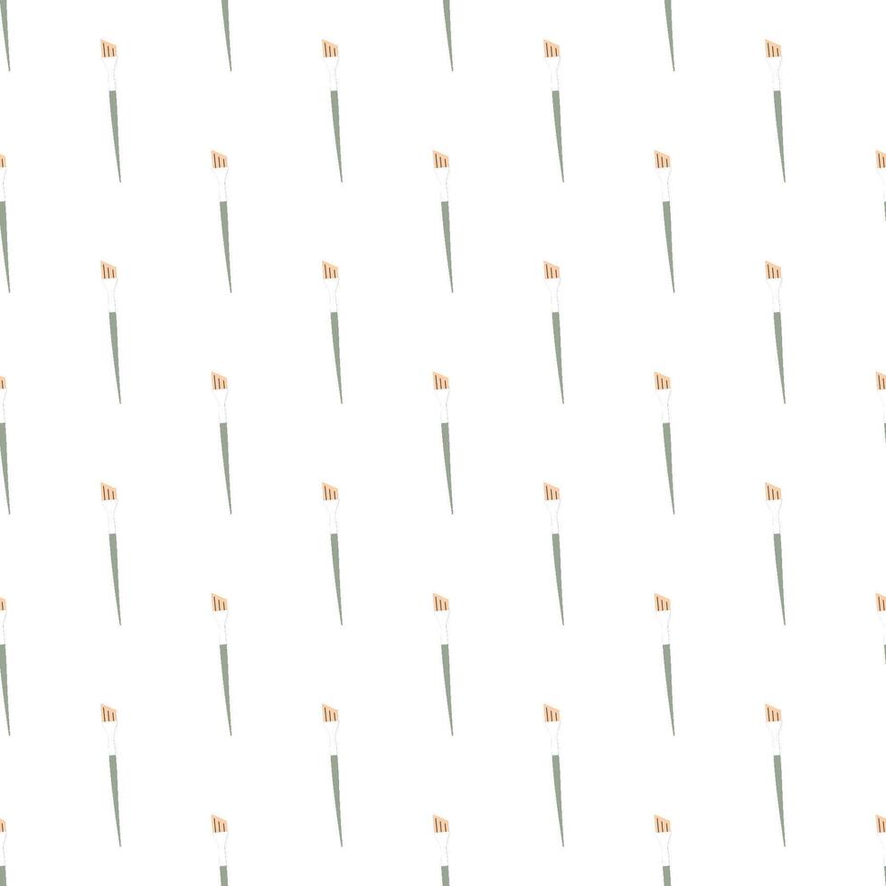 Paintbrush in flat style seamless pattern. School print. Hobby concept. Perfect print for giftware or stationery vector