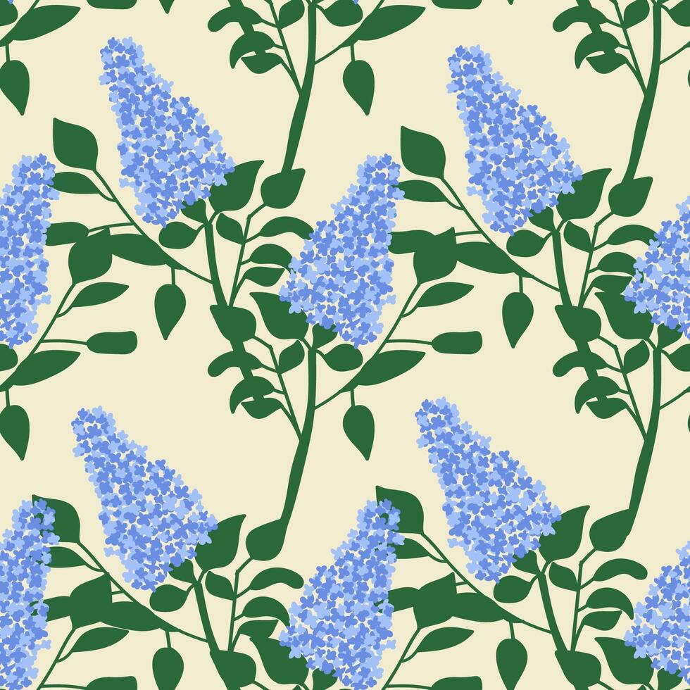 Lilac branch. Colorful flowers with four petals. seamless pattern , perfect for print, wedding design vector