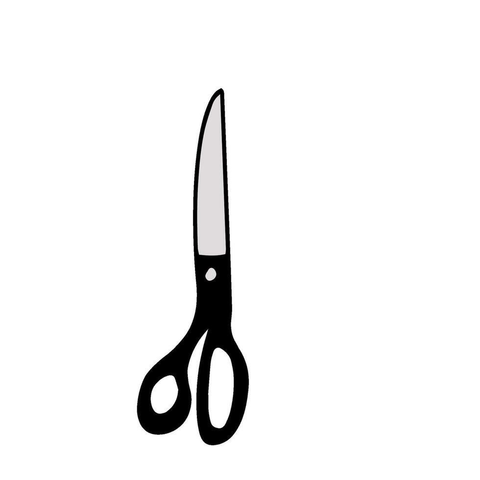 Scissor icon. Hand drawn professional pair of scissors cutting hair. Craft and scissoring. illustration on white background vector