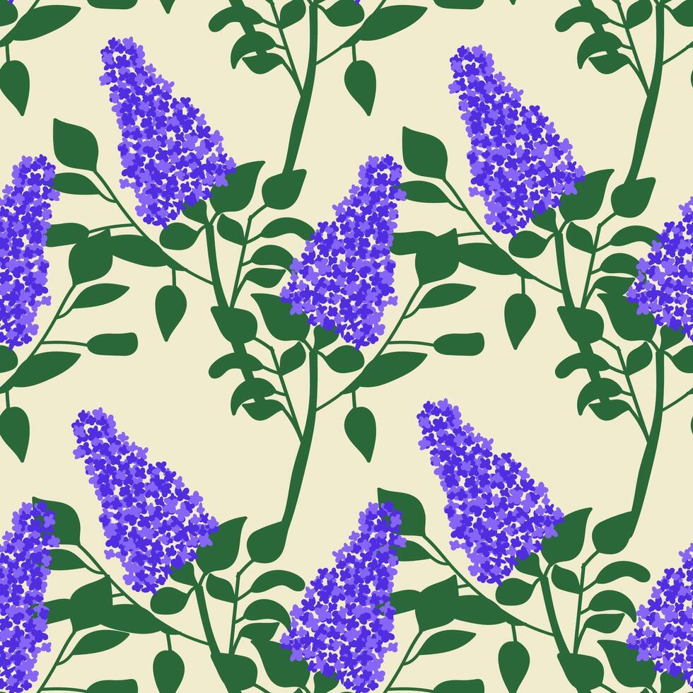 Lilac branch. Colorful flowers with four petals. seamless pattern , perfect for print, wedding design vector