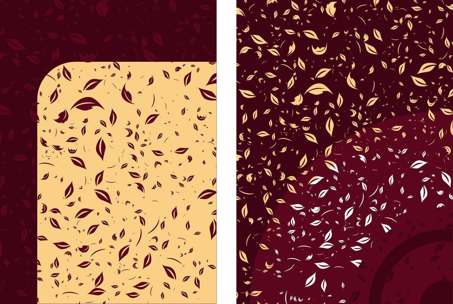 Golden Foliage Against a Crimson Background vector
