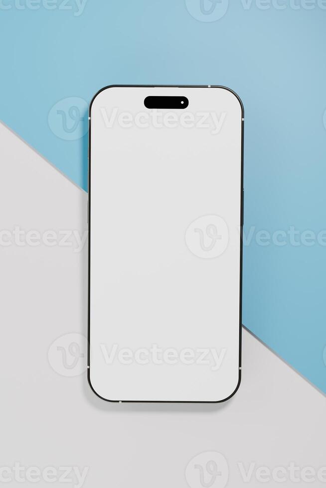 A phone lay down in the ground with a blank screen great for phone mockup photo
