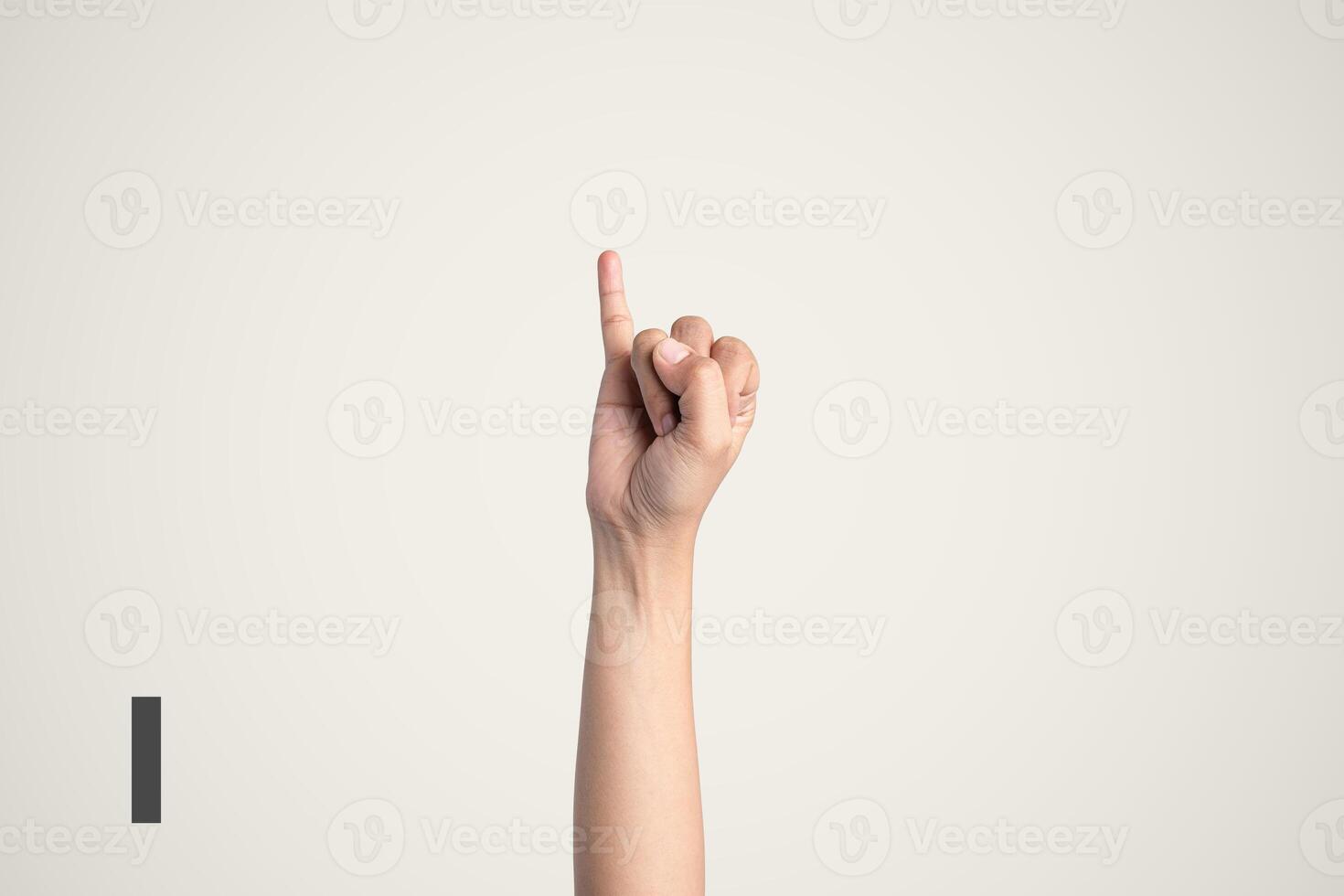Deaf Sign alphabet of I, American Sign Language ASL. Isolated object Finger spelling the alphabet photo