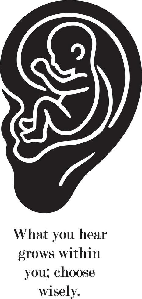 What you hear grows within you choose wisely vector