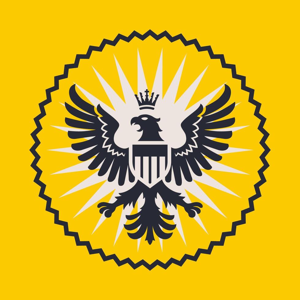 round seal with eagle. put a seal in a document vector