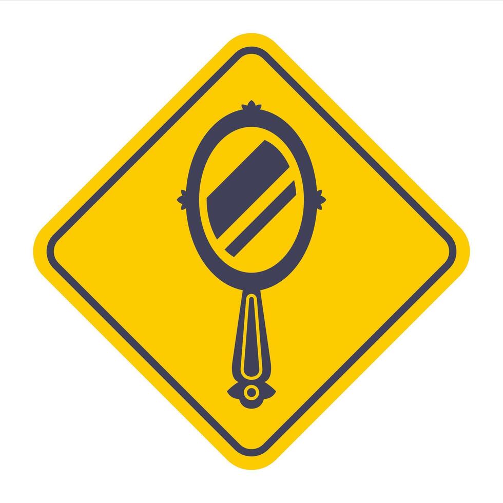 black icon mirror for women. small hand mirror vector