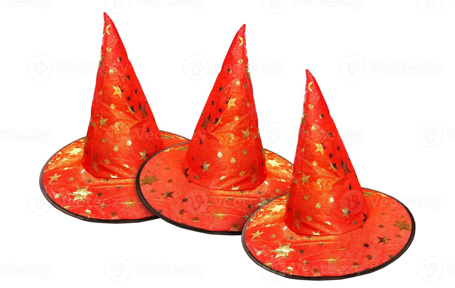 Orange witch hat, magic, isolated on white background. photo