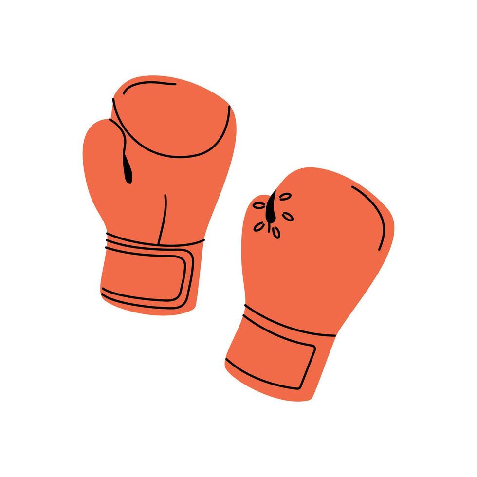 Bright orange boxing gloves on a white background for fitness and training purposes vector