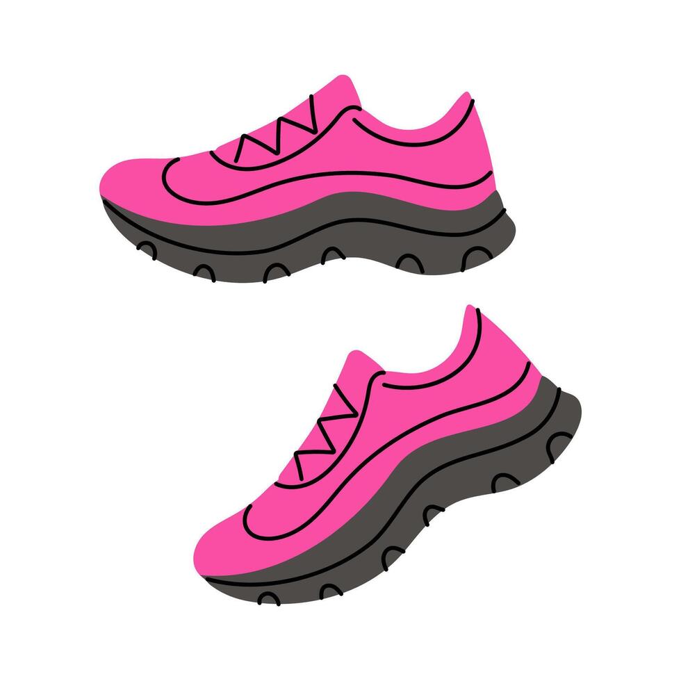 Bright pink athletic shoes designed for comfort and performance, perfect for active lifestyles vector