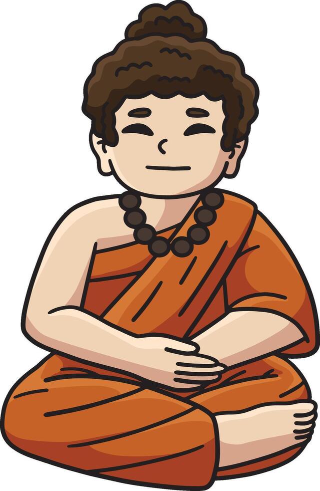 Buddhism Buddha Sitting and a Meditating Clipart vector