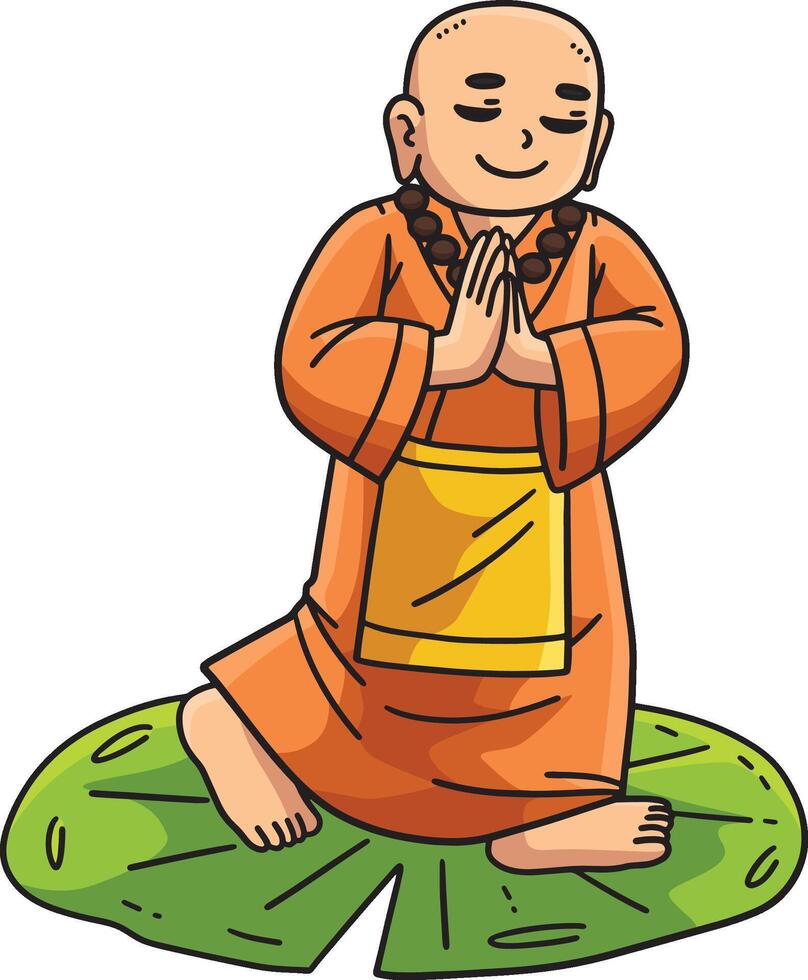 Buddhism Buddha Walking on Lily Pads Clipart vector
