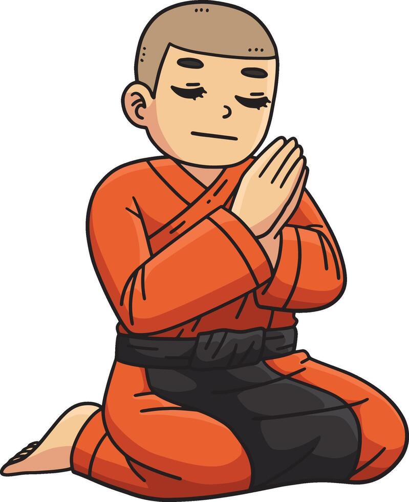 Buddhism Female Buddhist Offering Prayer Clipart vector