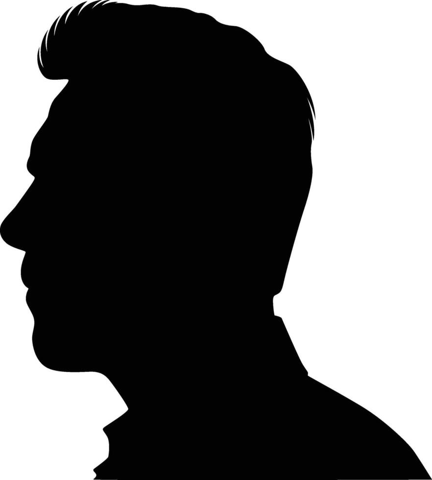 Male Silhouette Figure Isolated Against a White Background vector
