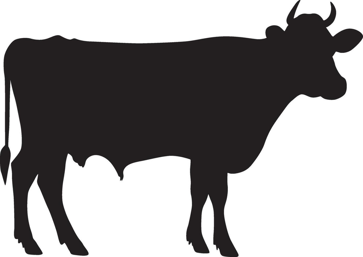 Cow Silhouette Illustration for Projects vector