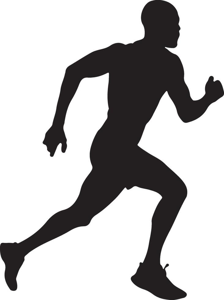 Energetic Male Running Silhouette in Design vector