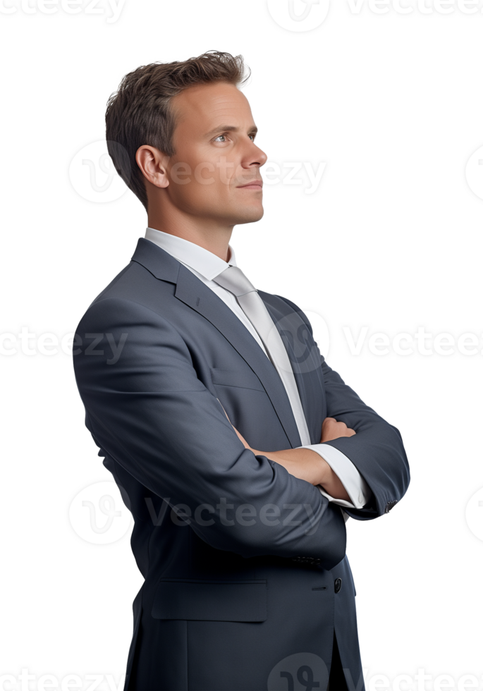 Businessman Crossed Arms Isolated on Transparent Background png