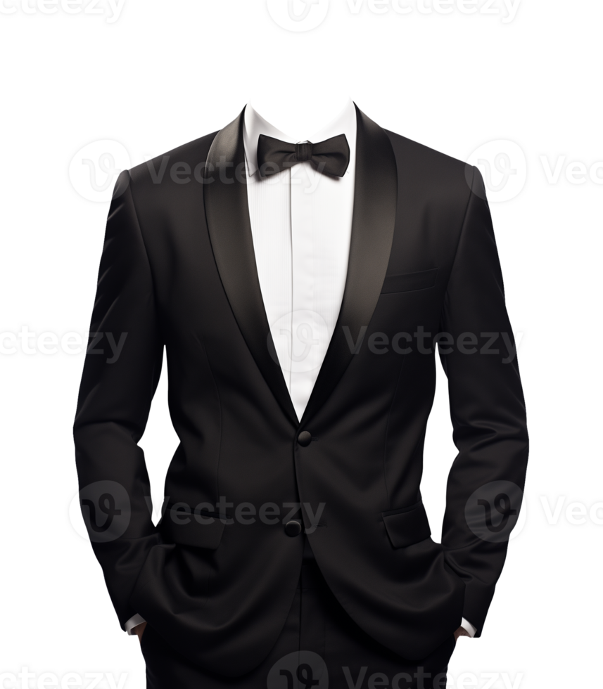 Tuxedo Mockup for Portrait ID Passport Isolated on Transparent Background png