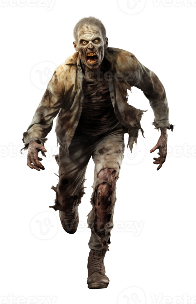 Zombie Running Isolated on Transparent Background png