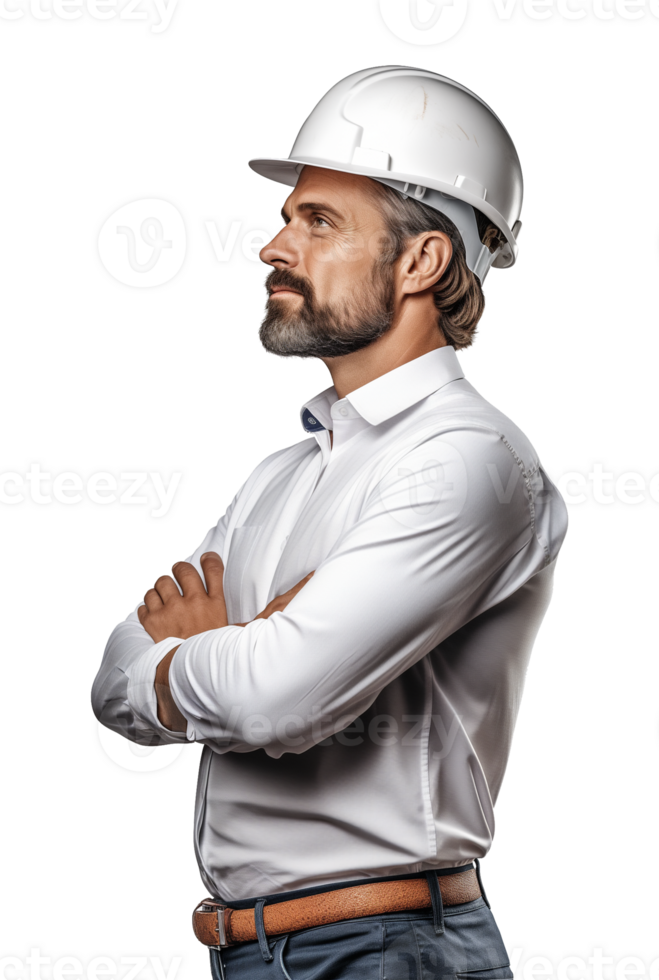Architect Side View Isolated on Transparent Background png