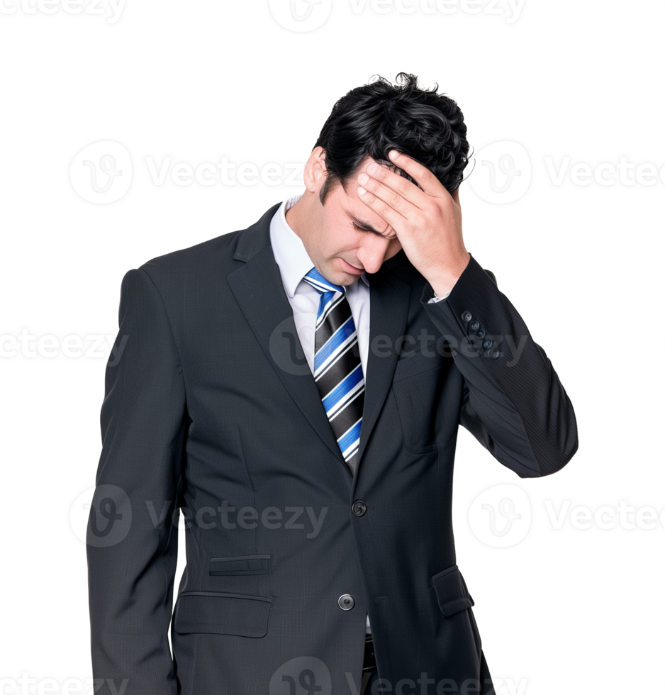 Businessman Facepalm Isolated on Transparent Background png