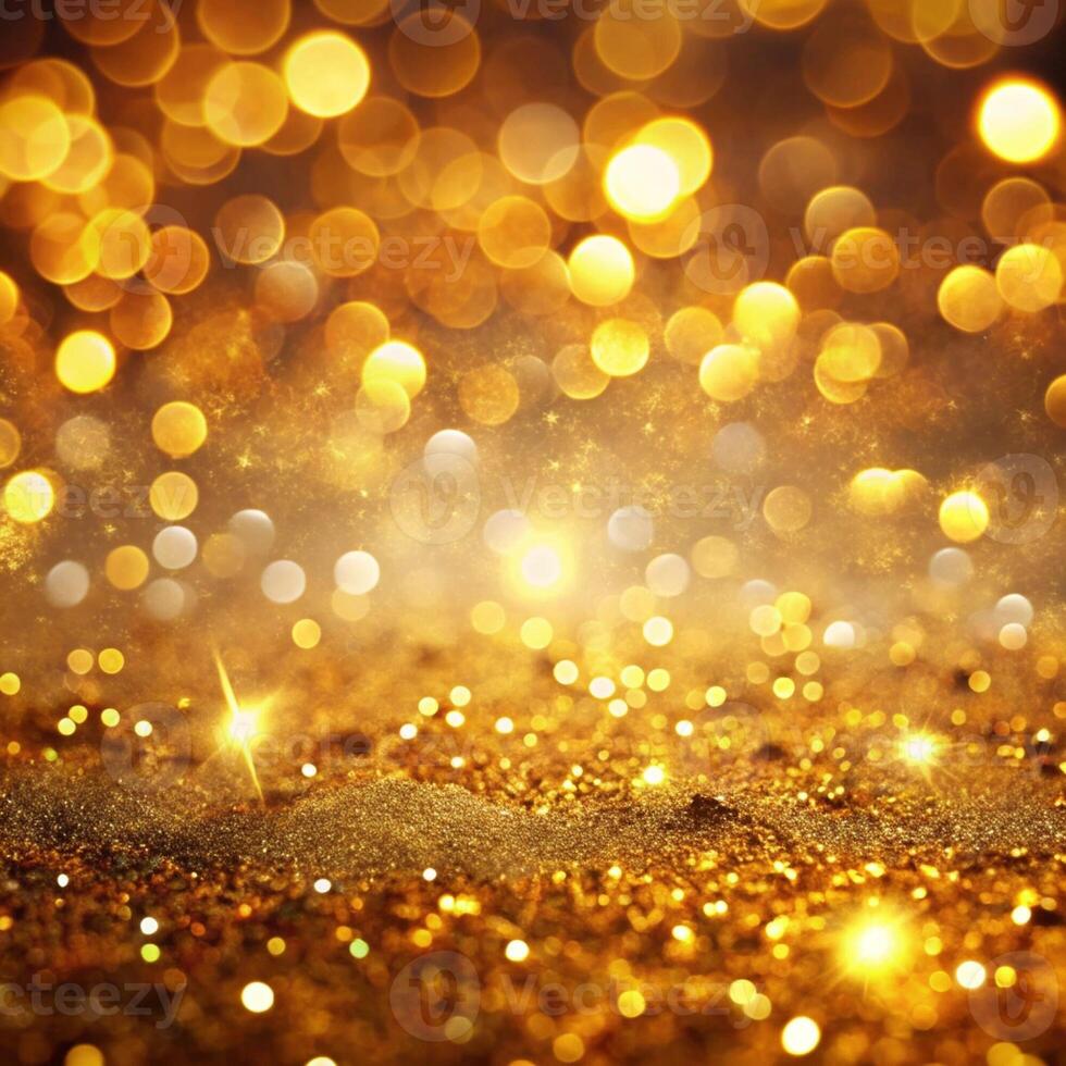 Gold Glitter Bokeh Texture - Shimmering Background for Events photo