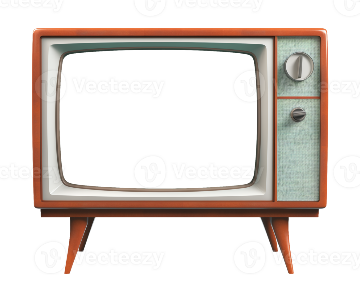 Retro TV Isolated on Transparent Background png