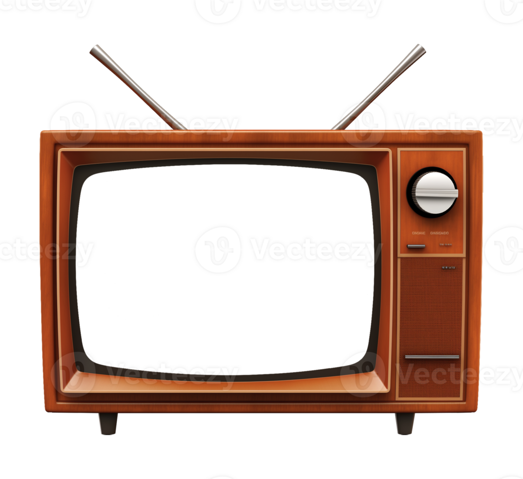 Old TV Isolated on Transparent Background png