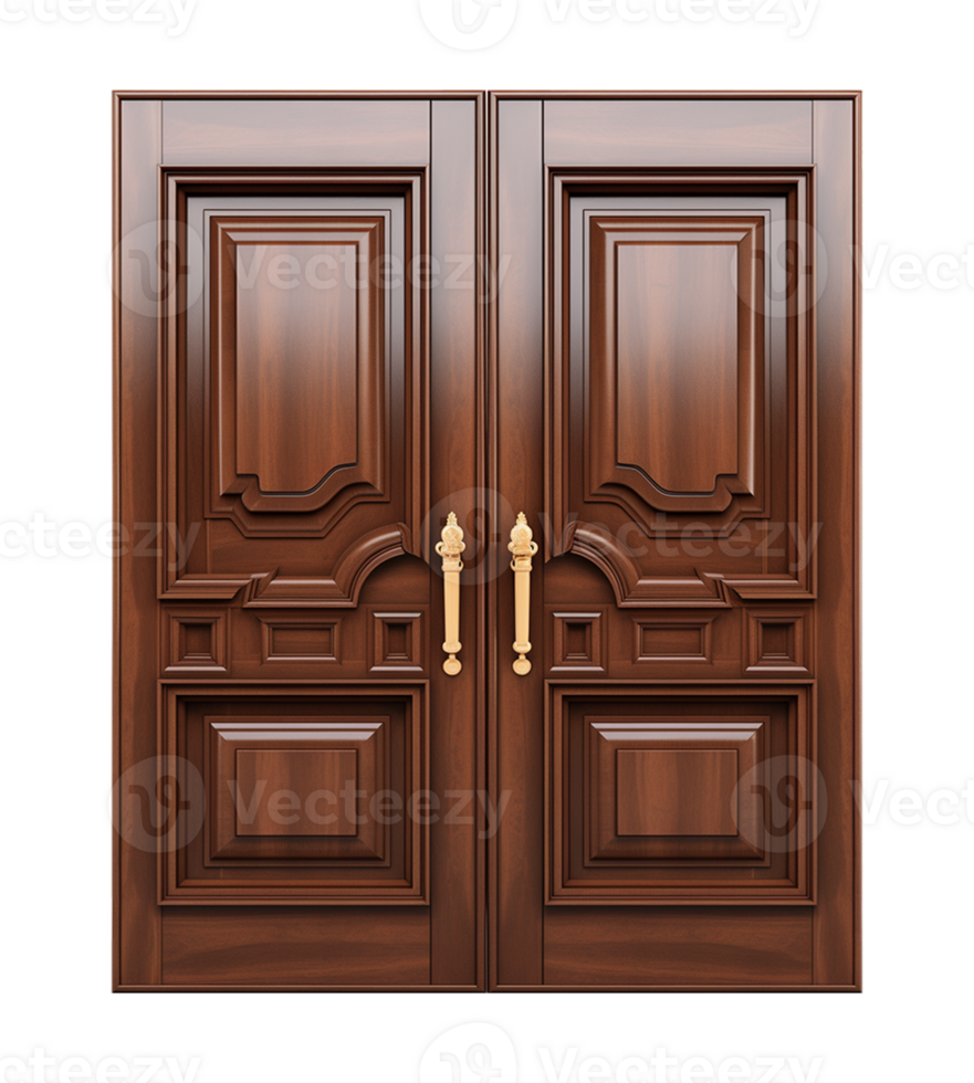 Wooden Double Door Isolated on Transparent Background png