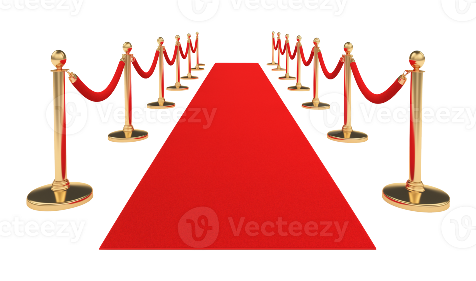 Red Carpet With Pole Barricade Isolated on Transparent Background png