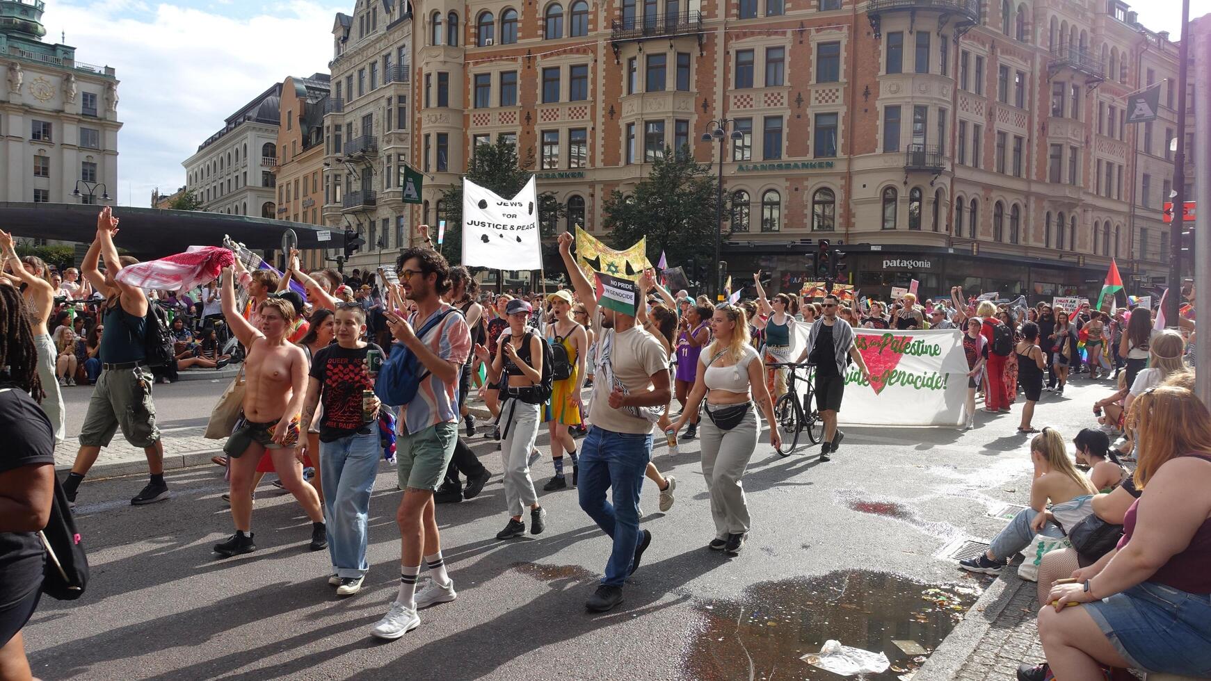 Stockholm, Sweden, August 3, 2024. Gay pride. A glimpse of the parade. photo